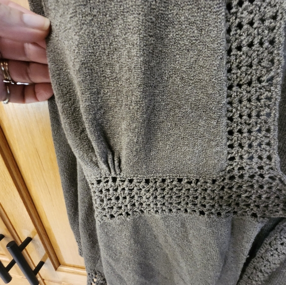 Womens Denver Hayes Green/greige Bohemian Tie Front Cardigan Size M/L - Picture 3 of 5